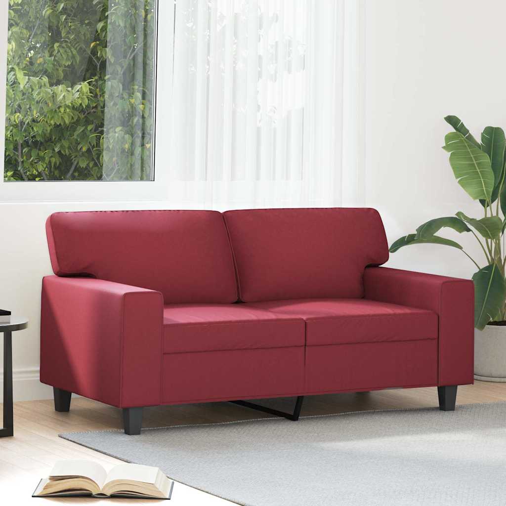 Tweezitsbank 120 cm kunstleer wijnrood is nu te koop bij PeponiXL, paradijselijk wonen!