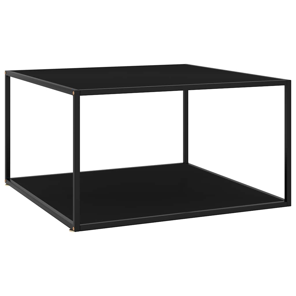 Salontafel met zwart glas 90x90x50 cm zwart is nu te koop bij PeponiXL, paradijselijk wonen!