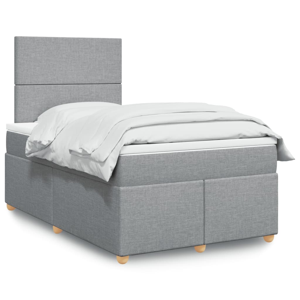 Boxspring met matras stof lichtgrijs 120x190 cm is nu te koop bij PeponiXL, paradijselijk wonen!