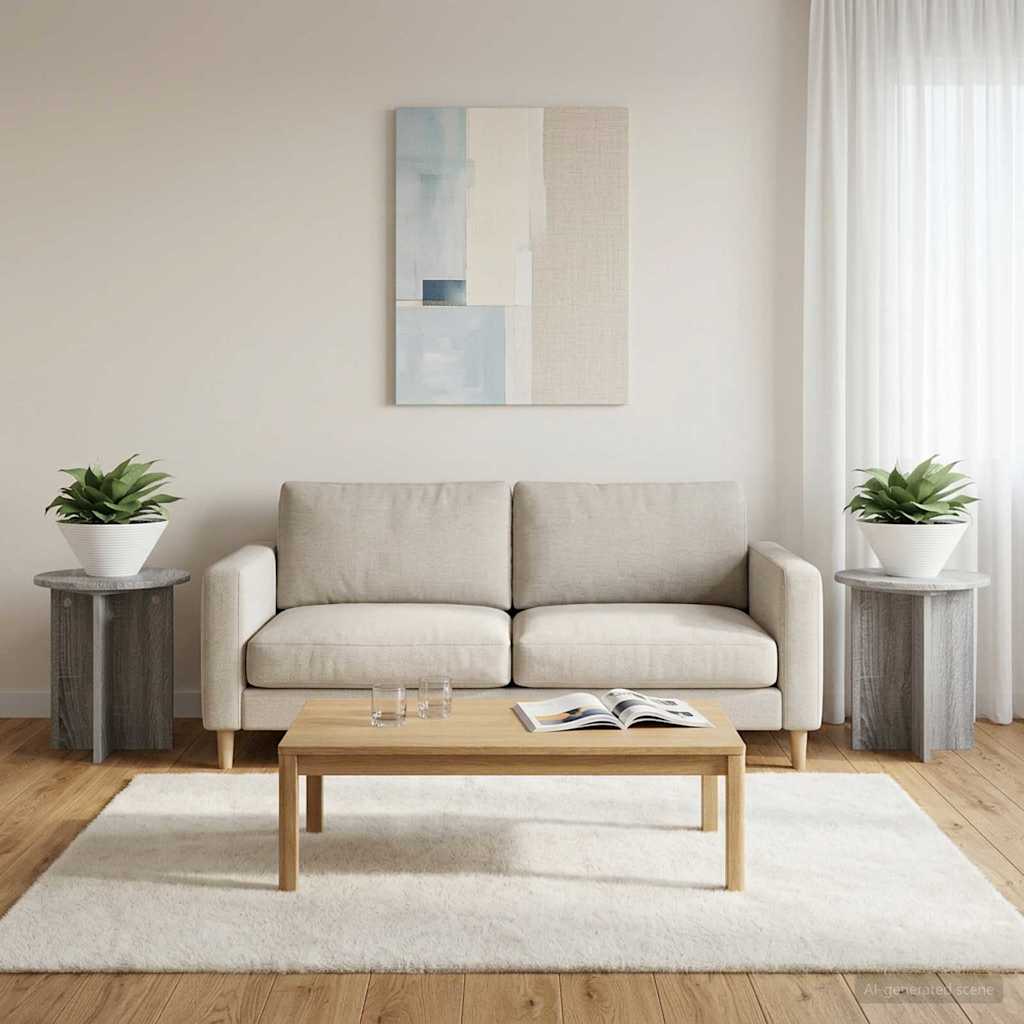 Plantenstandaard 2 pcs Grijs sonoma 40 x 40 x 40 cm is nu te koop bij PeponiXL, paradijselijk wonen!