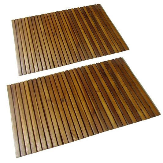 Badmat acaciahout 80 x 50 cm 2 stuks is nu te koop bij PeponiXL, paradijselijk wonen!