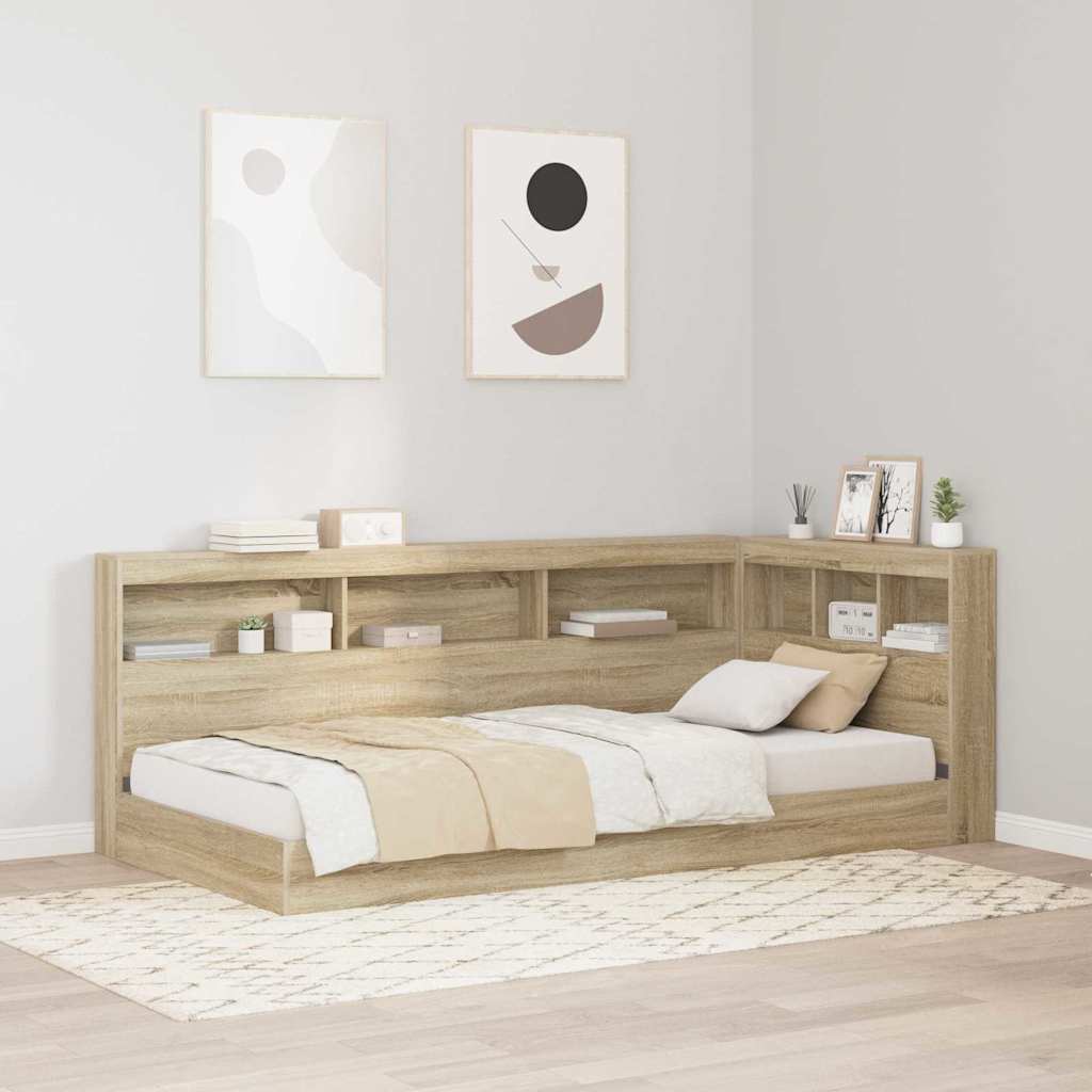 Opberghoofdbord met plank Sonoma Eiken 90 cm Bewerkt hout is nu te koop bij PeponiXL, paradijselijk wonen!