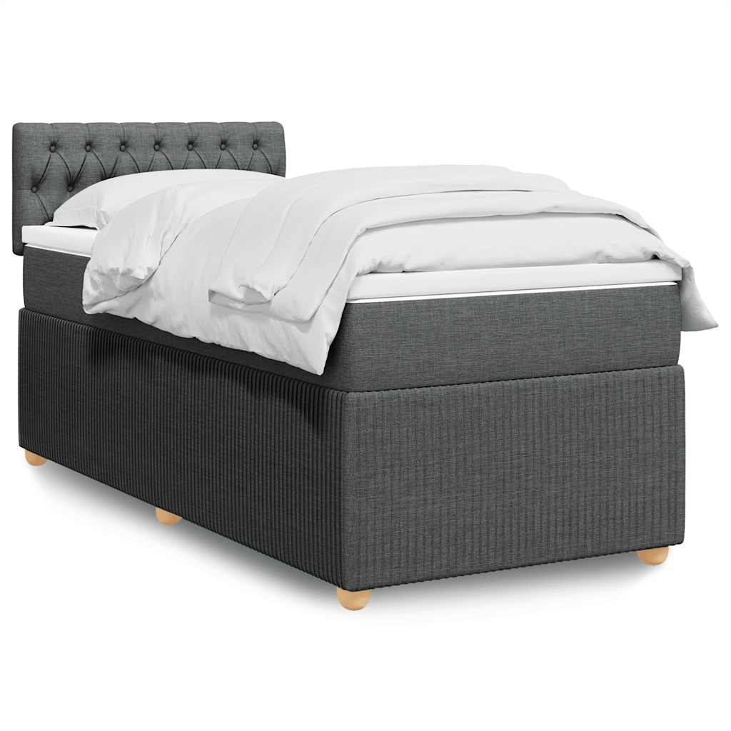 Boxspring met matras stof donkergrijs 90x200 cm is nu te koop bij PeponiXL, paradijselijk wonen!