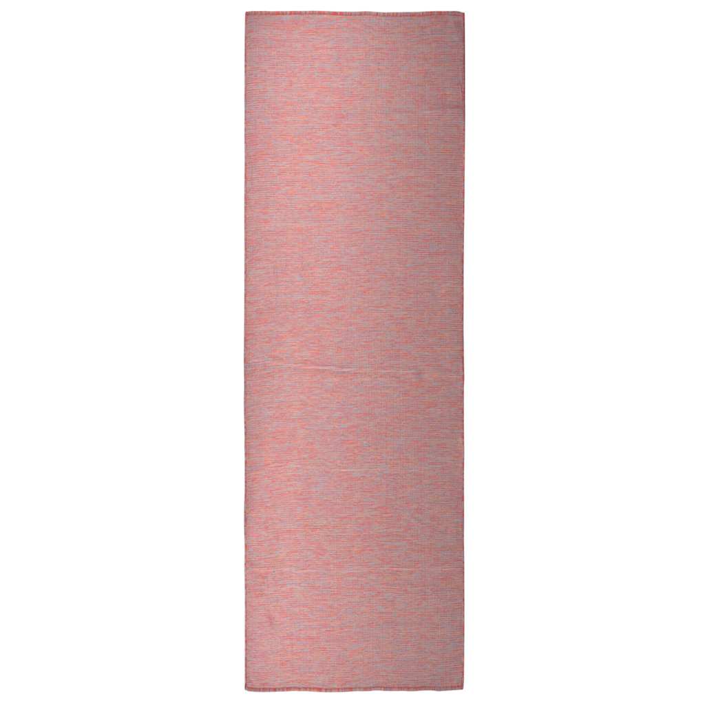 Buitenkleed platgeweven 80x250 cm rood is nu te koop bij PeponiXL, paradijselijk wonen!
