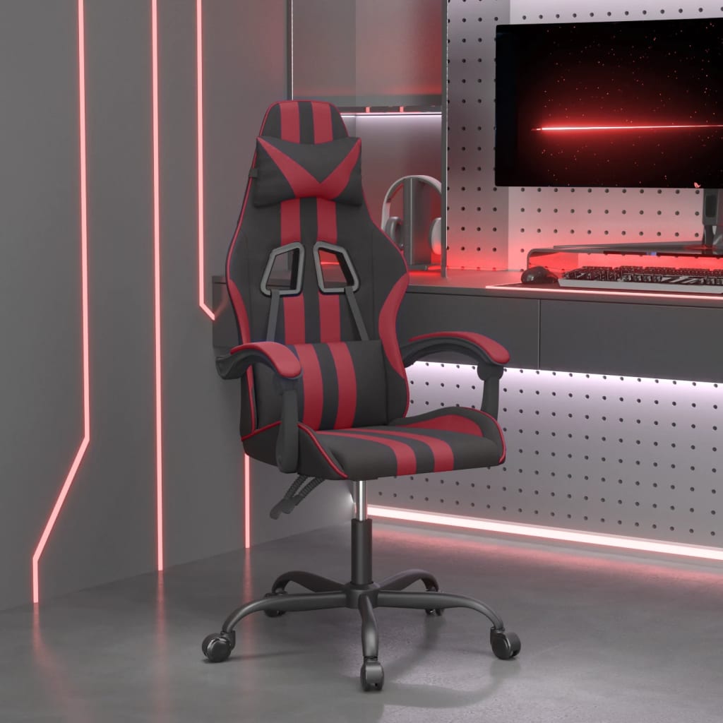 Gamestoel kunstleer zwart en wijnrood is nu te koop bij PeponiXL, paradijselijk wonen!