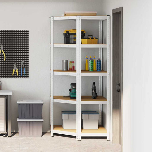 Hoekplank met plank Zilver 90 x 90 x 198 cm Bewerkt hout is nu te koop bij PeponiXL, paradijselijk wonen!