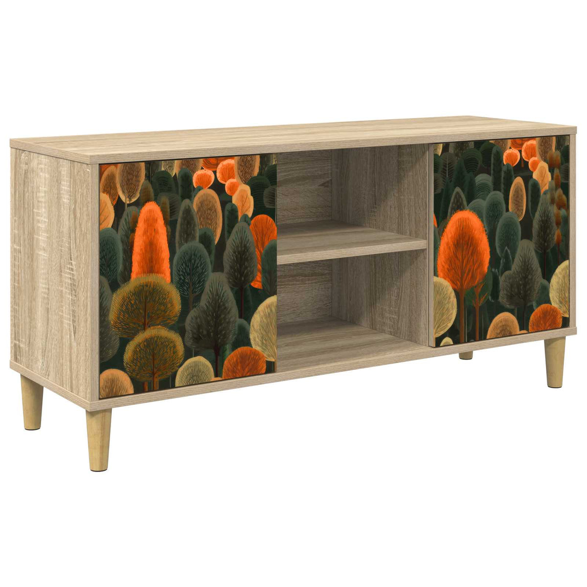 Tv-meubel ZAANDAM 102 x 33 x 50 cm Sonoma Bewerkt hout is nu te koop bij PeponiXL, paradijselijk wonen!