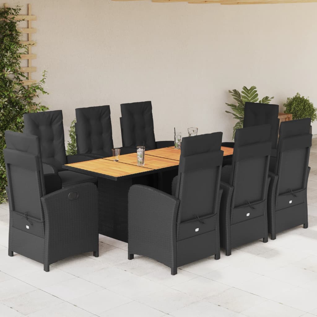 9-delige Tuinset poly rattan zwart is nu te koop bij PeponiXL, paradijselijk wonen!