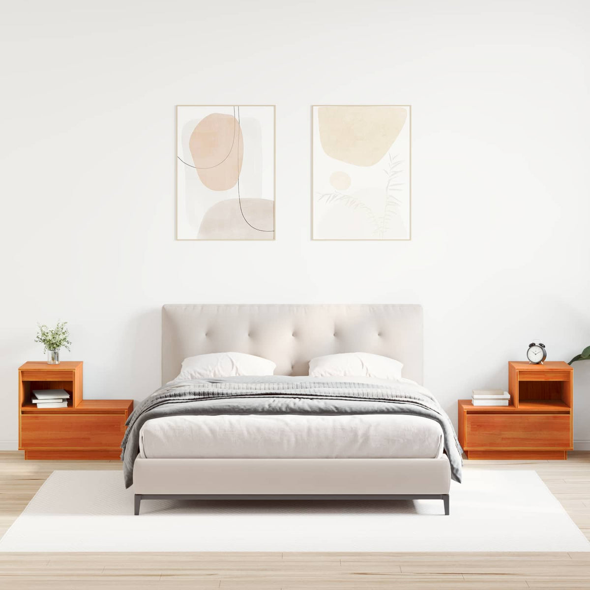 Nachtkastje 2 pcs Wasbruin 60 x 34 x 51 cm Bewerkt hout is nu te koop bij PeponiXL, paradijselijk wonen!