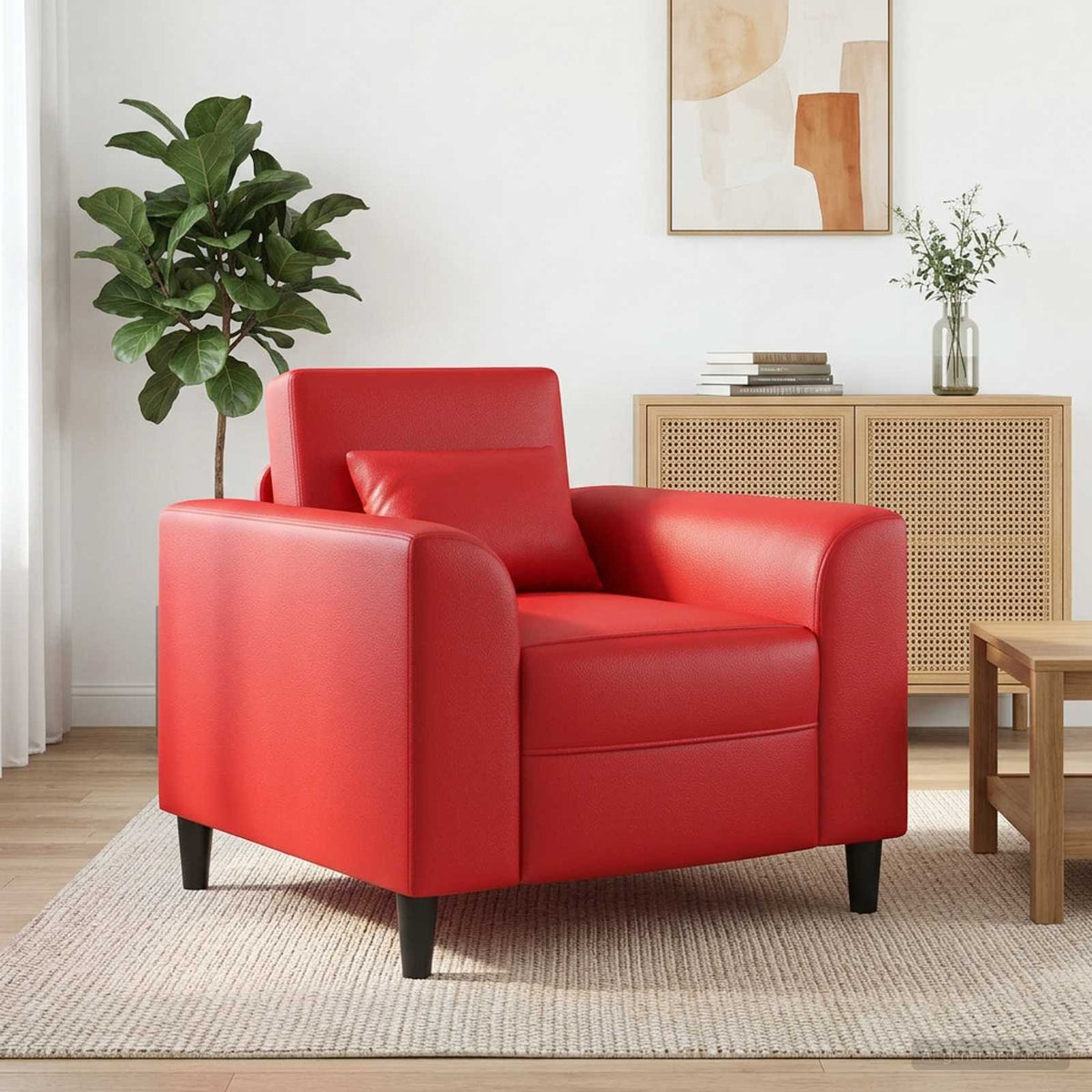 Fauteuil Rood Kunstleer is nu te koop bij PeponiXL, paradijselijk wonen!