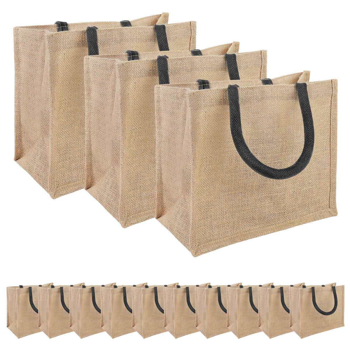 Jute handtassen 50 Naturel en Zwart 26 x 22 x 14 cm is nu te koop bij PeponiXL, paradijselijk wonen!