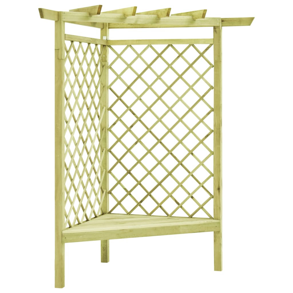 Hoekpergola met zitting 130x130x197 cm geïmpregneerd grenenhout is nu te koop bij PeponiXL, paradijselijk wonen!