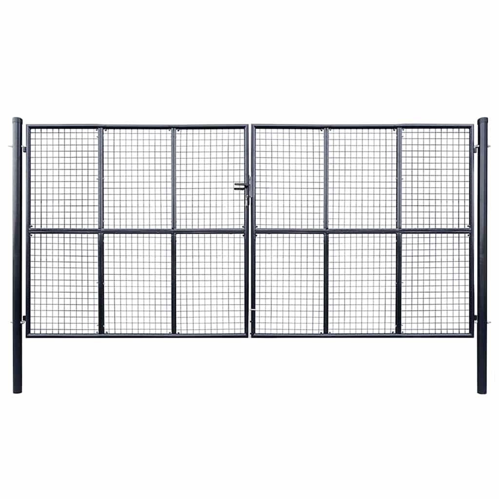 Tuinhek van gaas gegalvaniseerd staal 400x175 cm grijs is nu te koop bij PeponiXL, paradijselijk wonen!