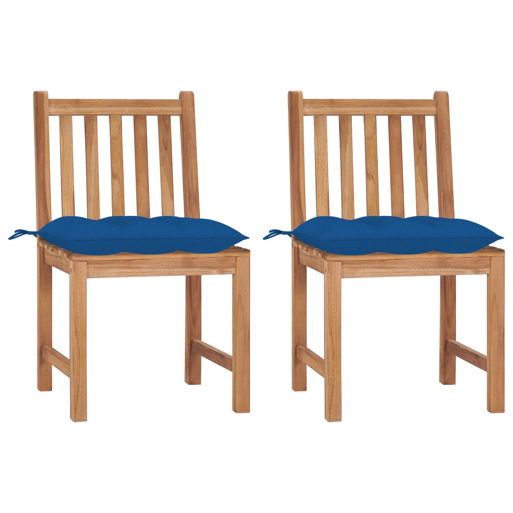 Tuinstoelen 2 st met kussens massief teakhout is nu te koop bij PeponiXL, paradijselijk wonen!