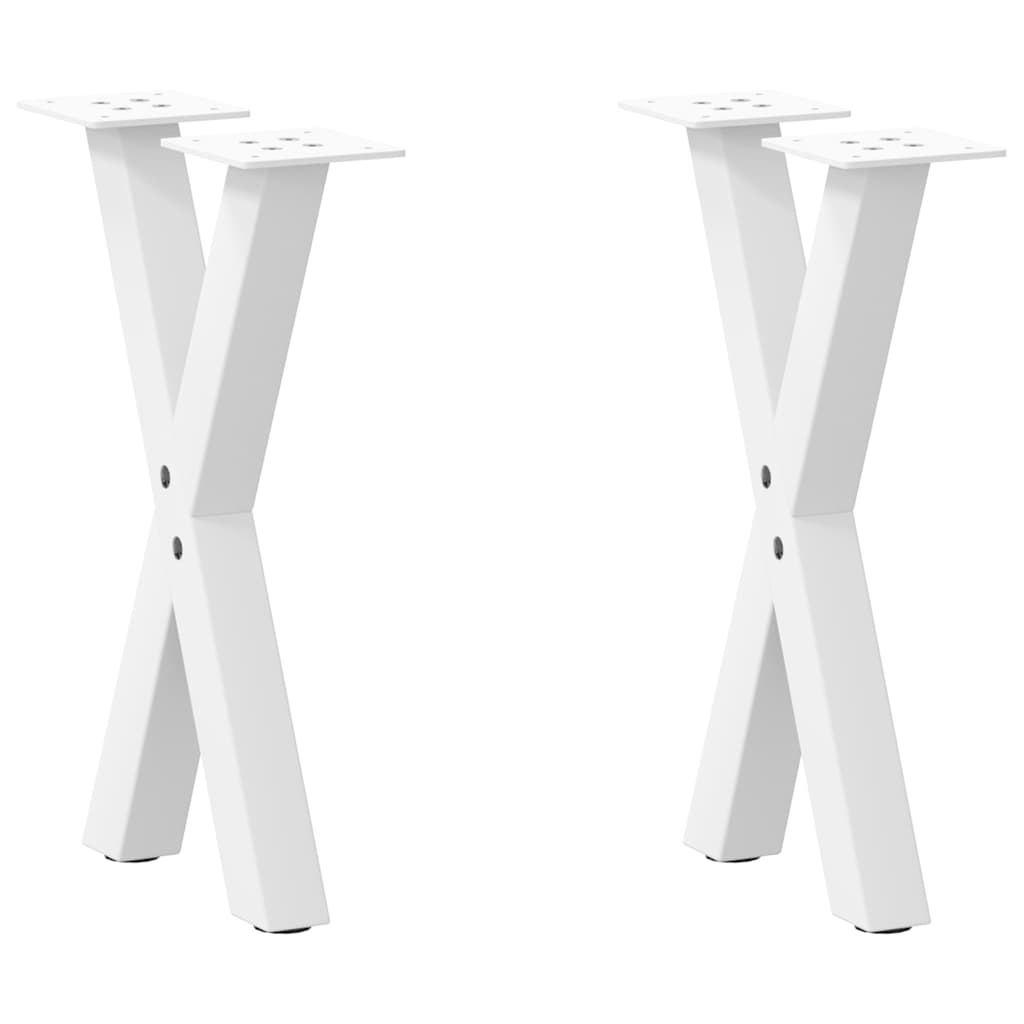 Salontafelpoten 2 st X-vormig 38x(42-43) cm staal wit is nu te koop bij PeponiXL, paradijselijk wonen!