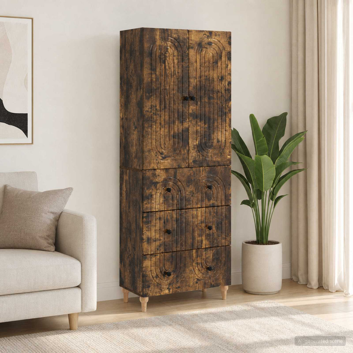 Kastenset 2 pcs 66 x 34,5 x 90 cm Bewerkt hout is nu te koop bij PeponiXL, paradijselijk wonen!