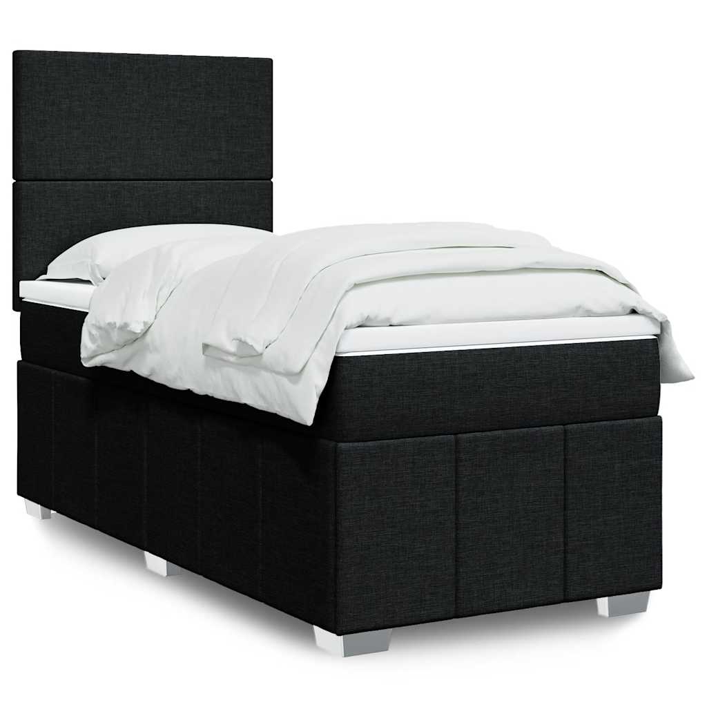 Boxspring met matras stof zwart 90x190 cm is nu te koop bij PeponiXL, paradijselijk wonen!