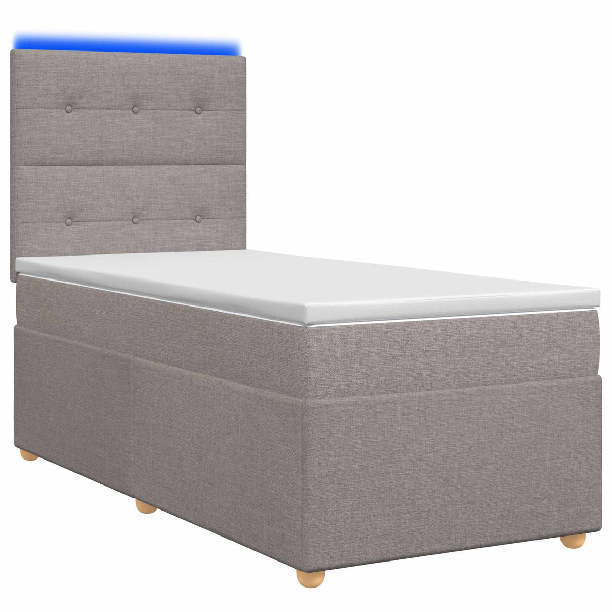 Boxspringbed met matras met hoofdeinde Taupe 90 x 190 cm Stof is nu te koop bij PeponiXL, paradijselijk wonen!