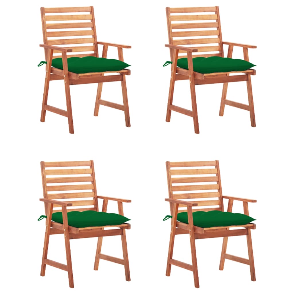 Tuinstoelen 4 st met kussens massief acaciahout is nu te koop bij PeponiXL, paradijselijk wonen!
