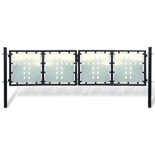 Zwarte enkele deur schuttingpoort 300x75 cm is nu te koop bij PeponiXL, paradijselijk wonen!