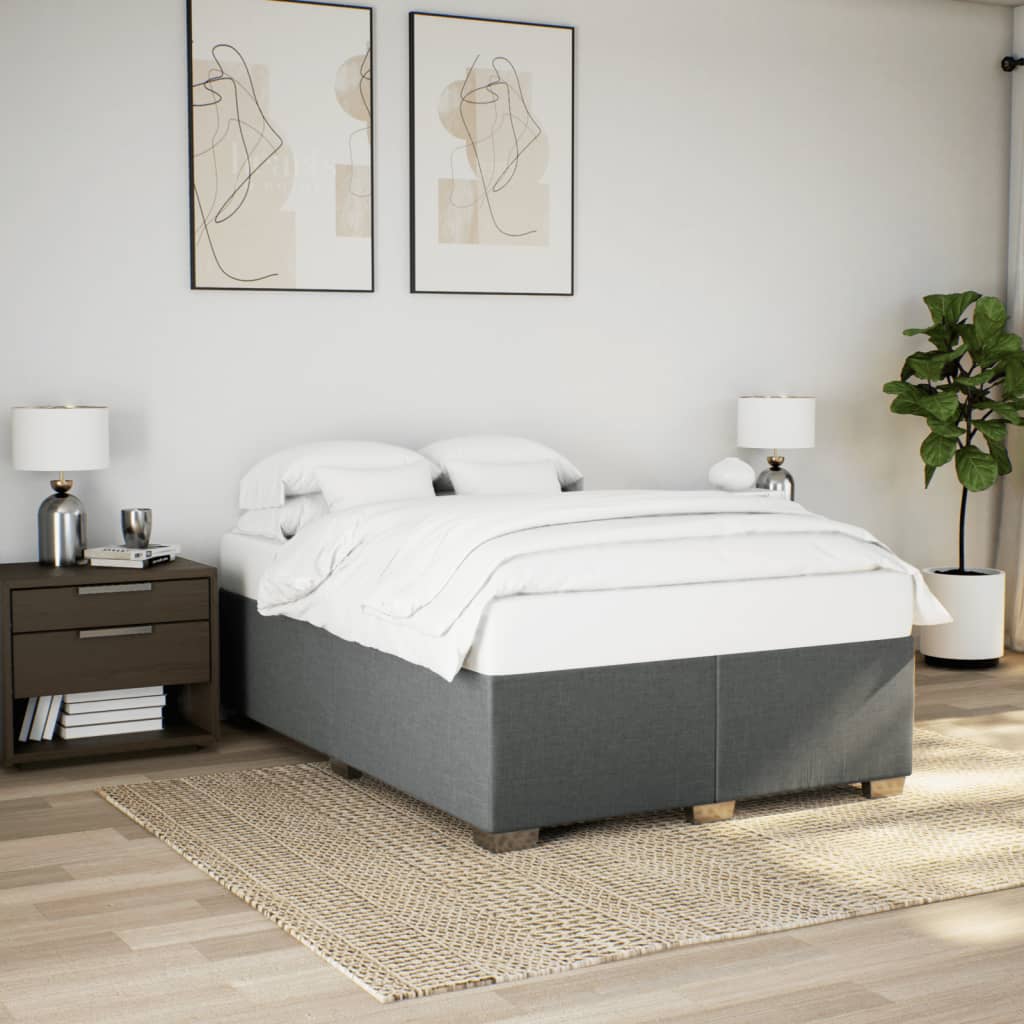 Bedframe zonder matras stof donkergrijs 140x190 cm is nu te koop bij PeponiXL, paradijselijk wonen!