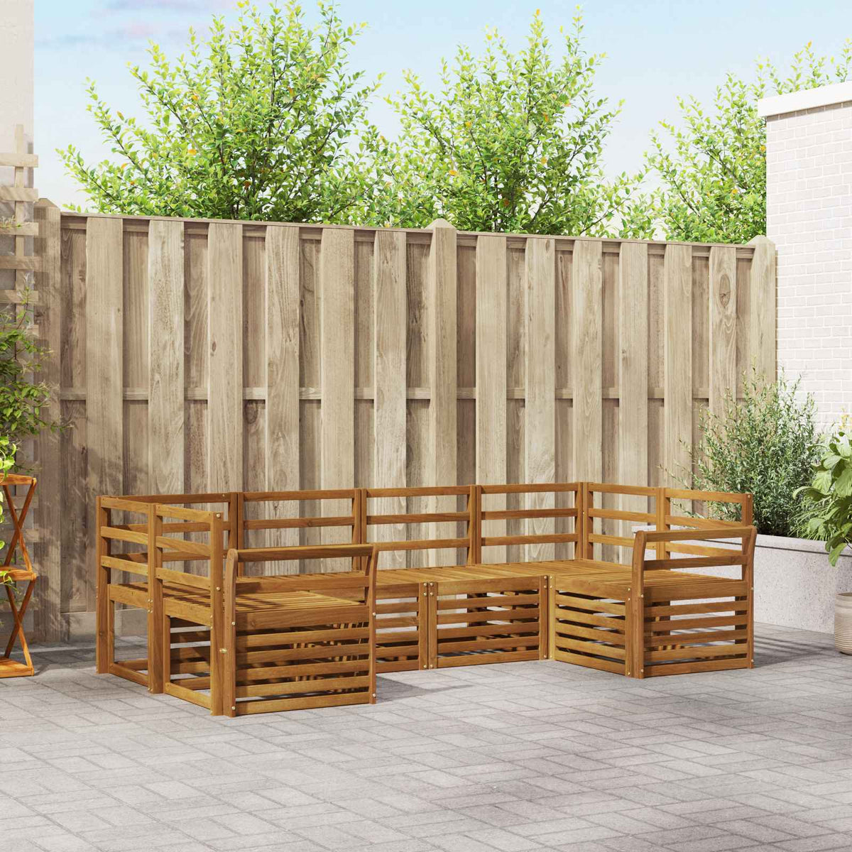 Hoekbank Set 6 pcs Naturel is nu te koop bij PeponiXL, paradijselijk wonen!