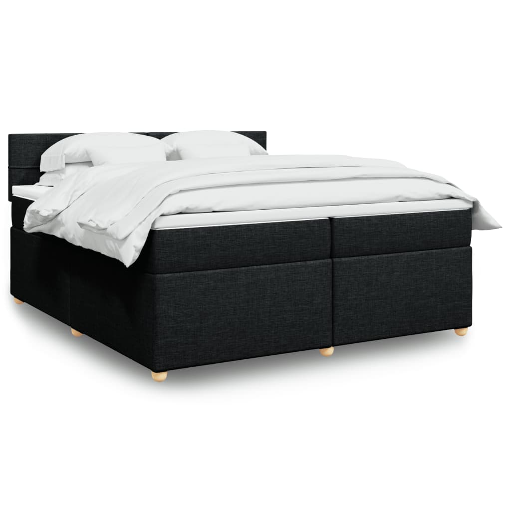 Boxspring met matras stof zwart 200x200 cm is nu te koop bij PeponiXL, paradijselijk wonen!