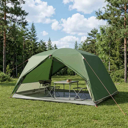Backpacking Tent Groen 4-persoons 185T Polyester met PU Coating is nu te koop bij PeponiXL, paradijselijk wonen!