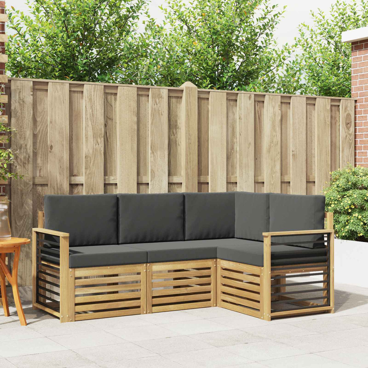 Sofa-Sets 4 pcs Wit en antracietkleurig 187,5 x 128,5 x 73 cm is nu te koop bij PeponiXL, paradijselijk wonen!