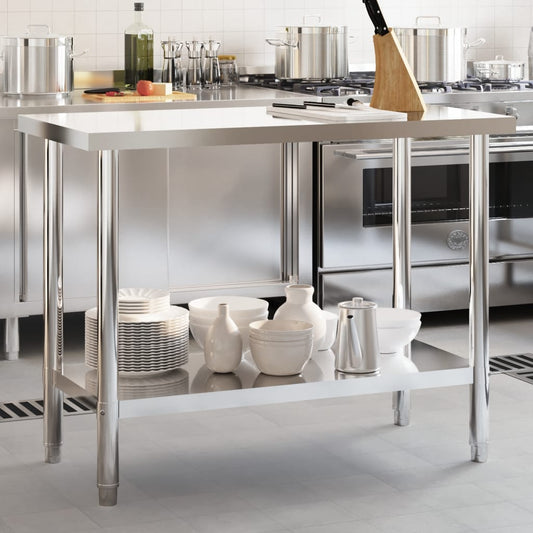 Keukenwerktafel 110x55x85 cm roestvrij staal is nu te koop bij PeponiXL, paradijselijk wonen!