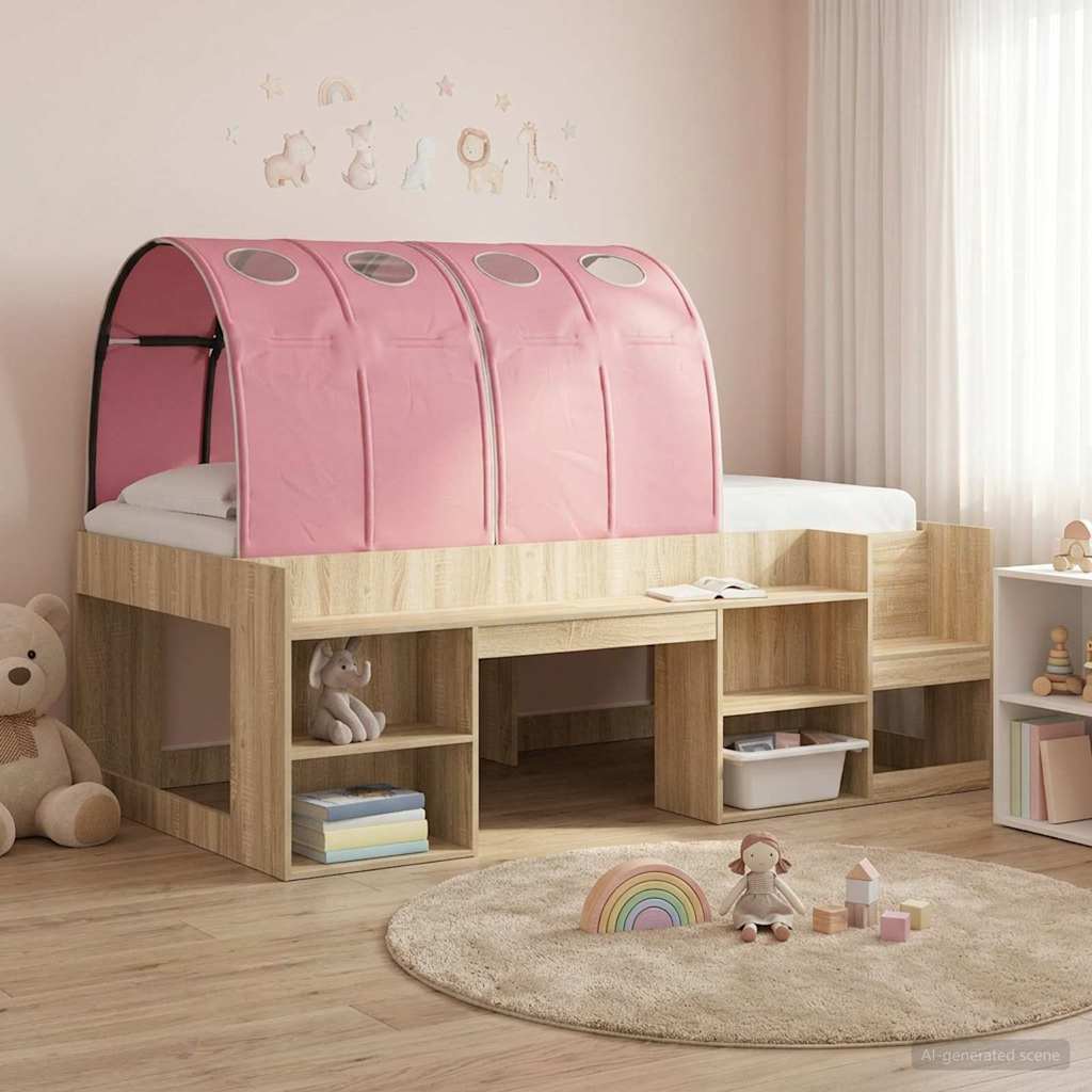 Bedtunnel 2 pcs Roze 211 x 67.5 x 2 cm Polyester is nu te koop bij PeponiXL, paradijselijk wonen!
