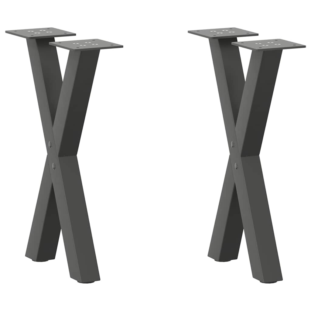 Salontafelpoten 2 st X-vormig 38x(42-43) cm staal antraciet is nu te koop bij PeponiXL, paradijselijk wonen!