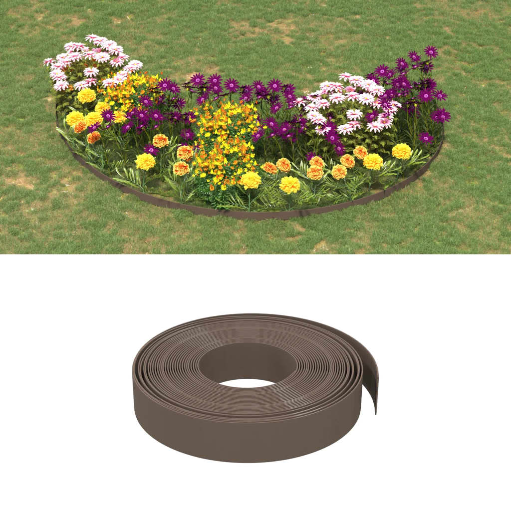 Tuinranden 4 st 10 m 10 cm polyetheen bruin is nu te koop bij PeponiXL, paradijselijk wonen!