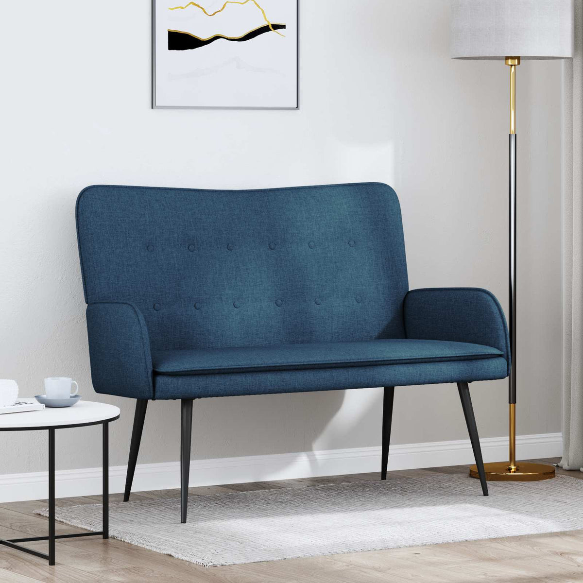 2-Zits Sofa Blauw 115 x 61 x 87 cm Stof is nu te koop bij PeponiXL, paradijselijk wonen!