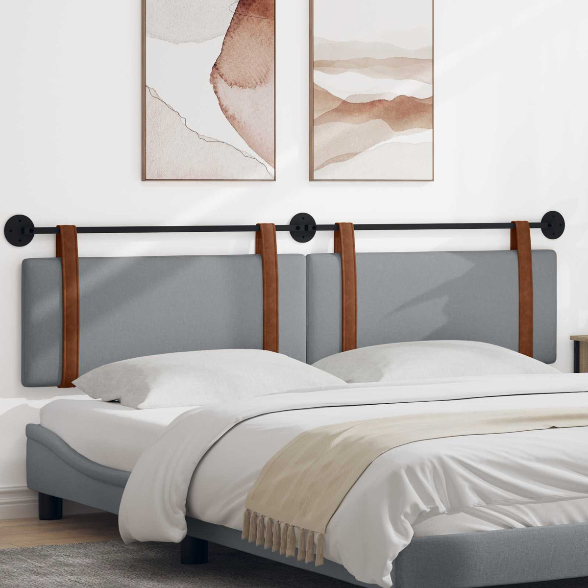 Hangend hoofdbord Lichtgrijs Antiek PU is nu te koop bij PeponiXL, paradijselijk wonen!