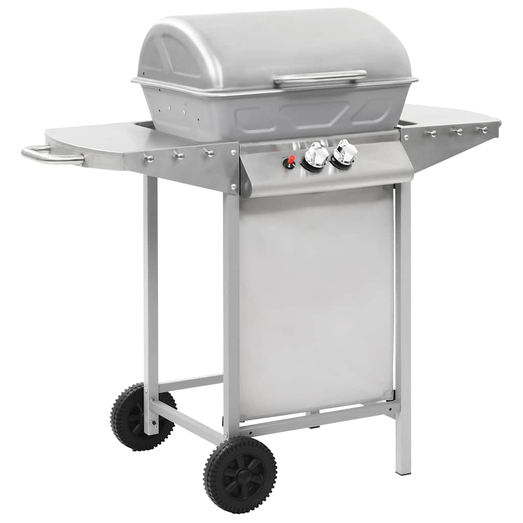 Gasbarbecue en grill met 2 kookzones roestvrij staal zilver is nu te koop bij PeponiXL, paradijselijk wonen!