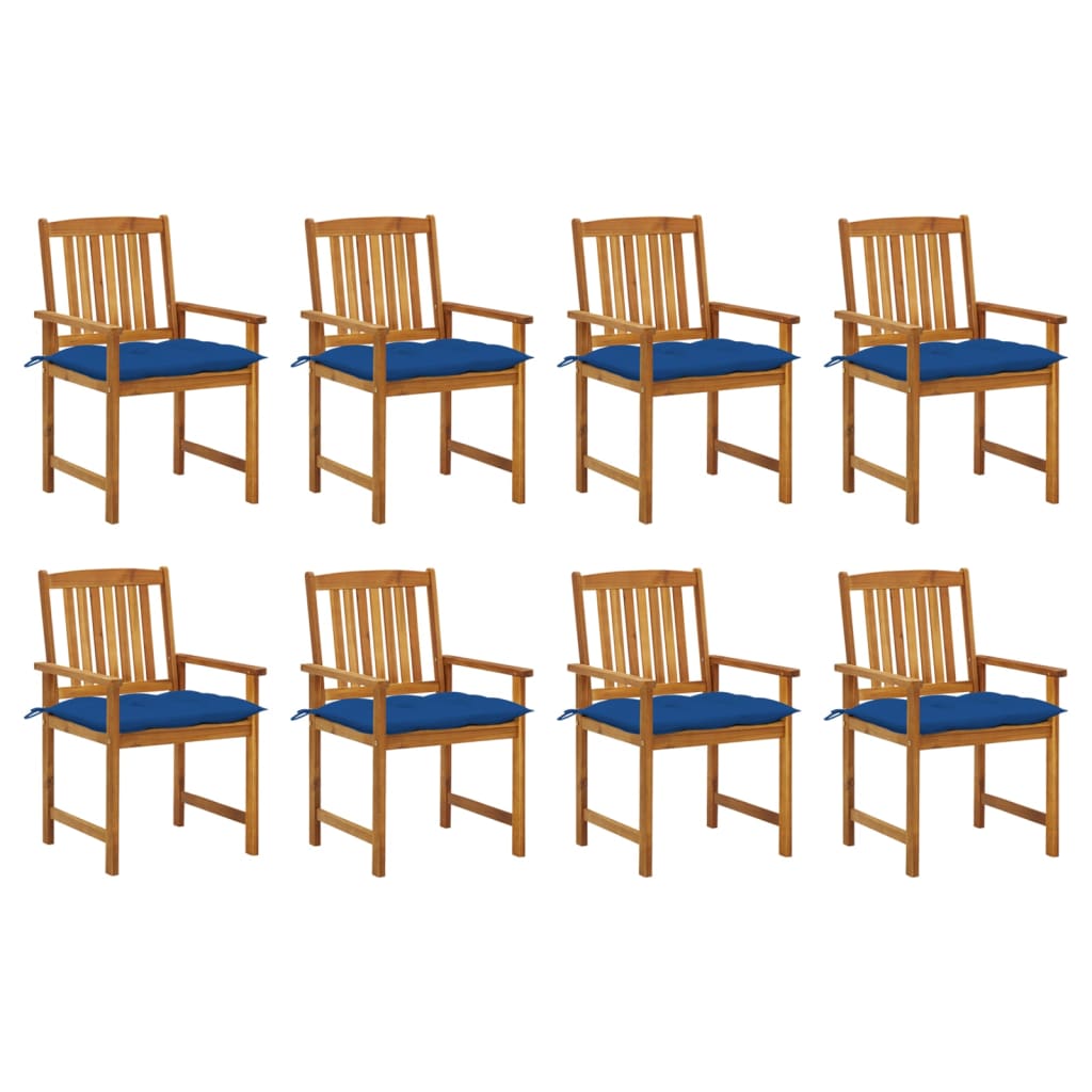 Tuinstoelen 8 st met kussens massief acaciahout is nu te koop bij PeponiXL, paradijselijk wonen!