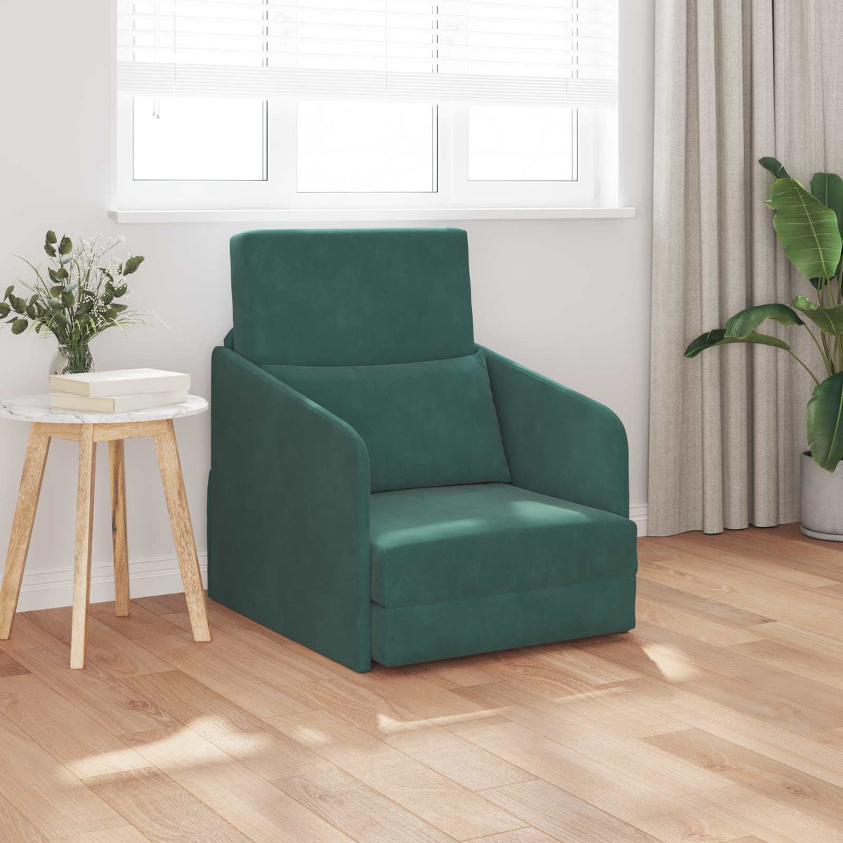 Slaapbank Donkergroen 65 x 80 x 83 cm Fluweel is nu te koop bij PeponiXL, paradijselijk wonen!