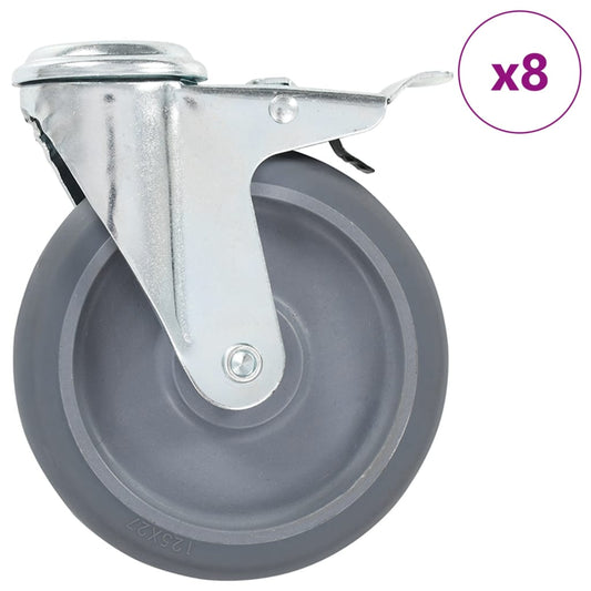 8 st Zwenkwielen met boutgaten 125 mm is nu te koop bij PeponiXL, paradijselijk wonen!