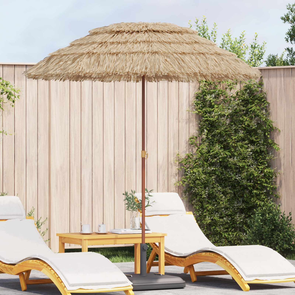 Strandparasol Naturel 160 x 160 x 196 cm Polyester en staal is nu te koop bij PeponiXL, paradijselijk wonen!