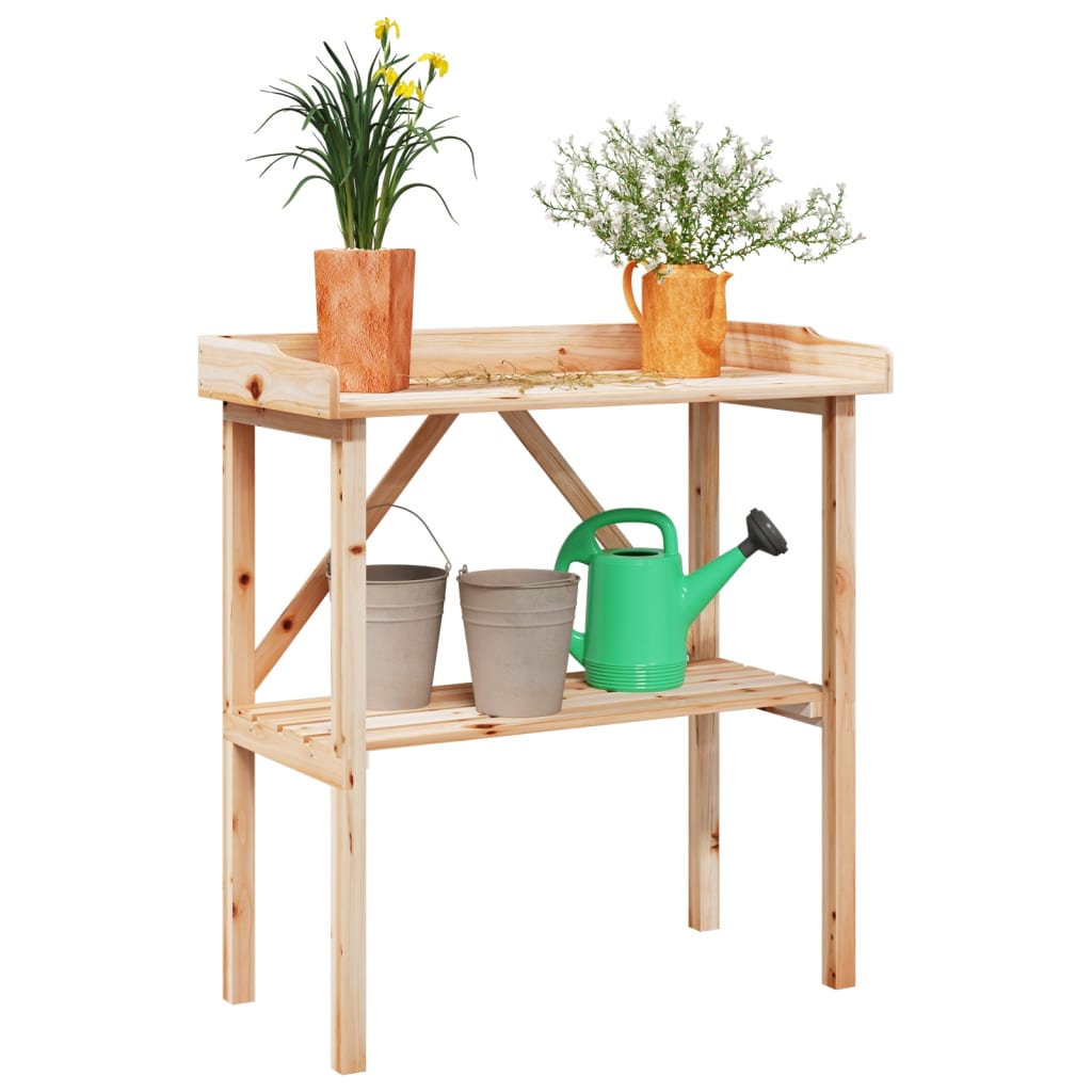 Plantentafel met schap 78x38x82,5 cm massief vurenhout is nu te koop bij PeponiXL, paradijselijk wonen!