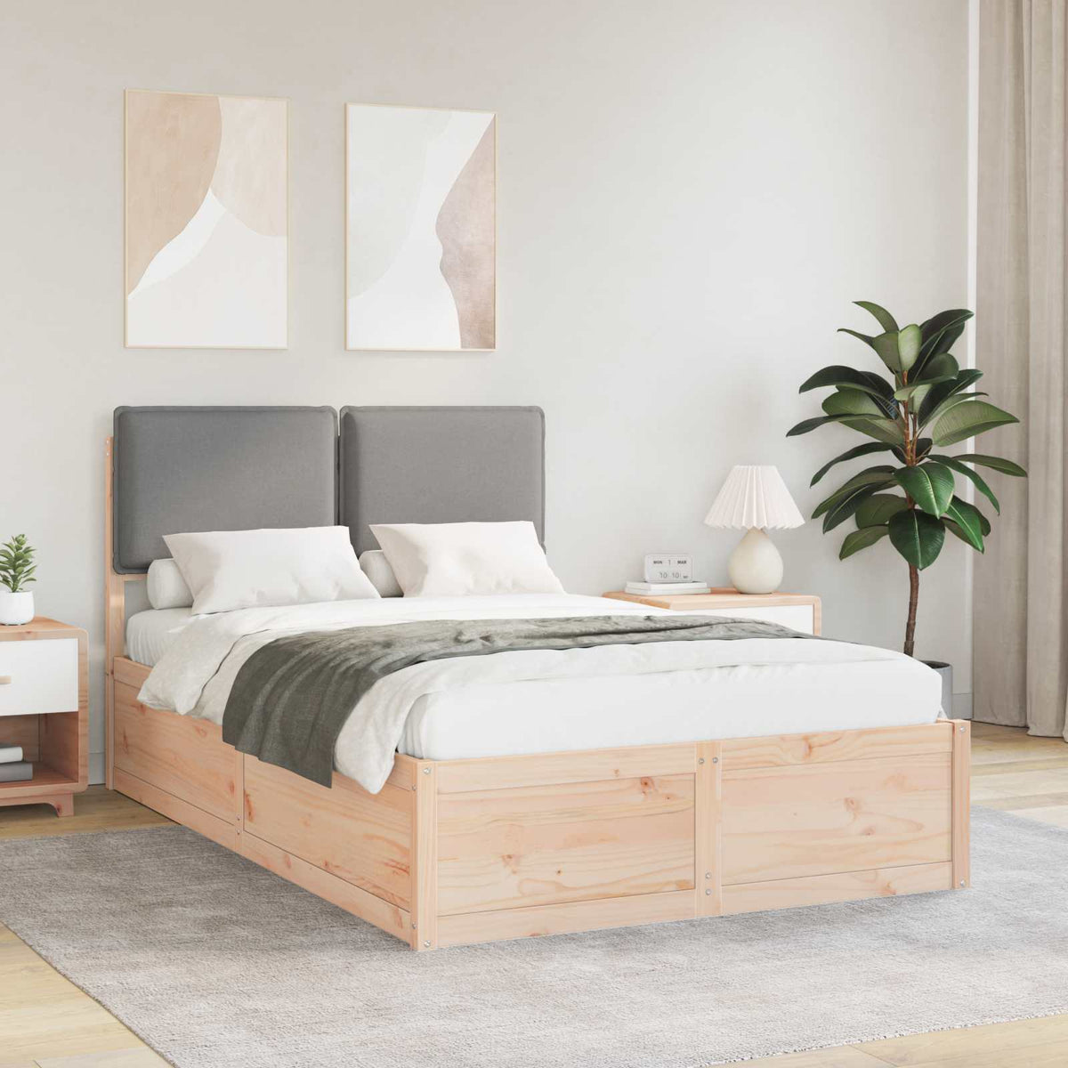 Bedframe met Gevoerd Hoofdgedeelte Lichtgrijs 120 x 190 cm is nu te koop bij PeponiXL, paradijselijk wonen!