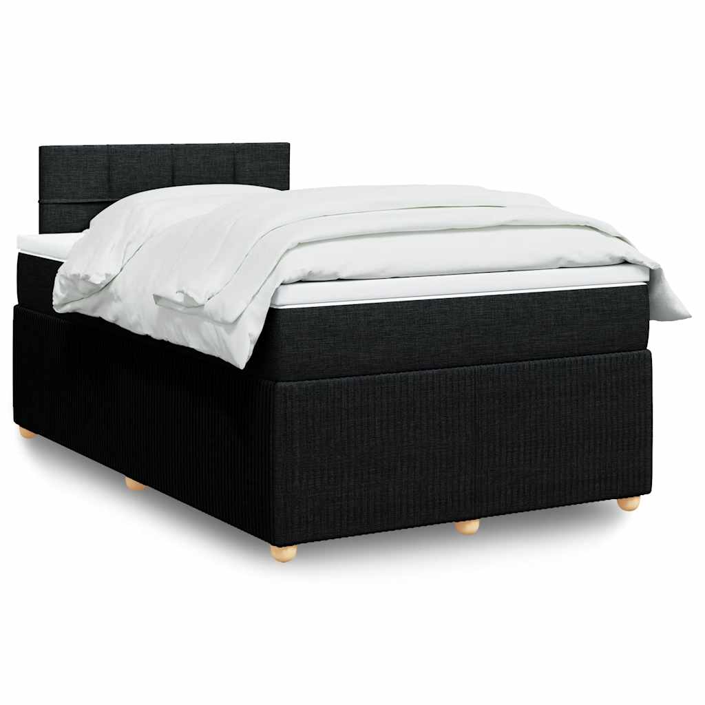 Boxspring met matras stof zwart 120x190 cm is nu te koop bij PeponiXL, paradijselijk wonen!