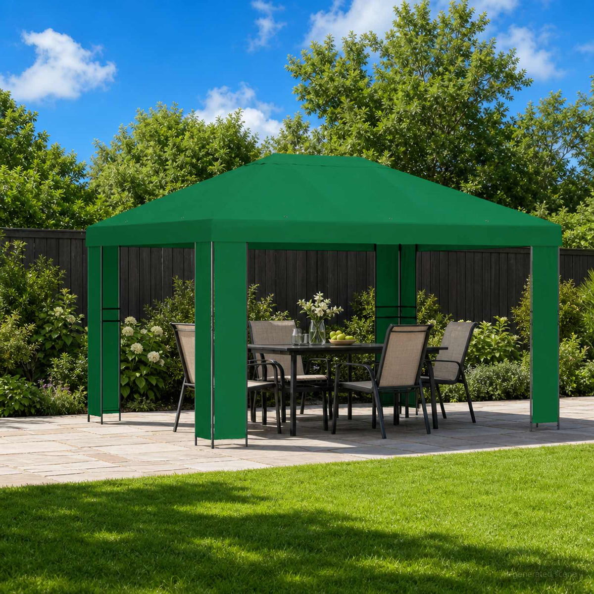 Prieel 4 × 3 m Groen Polyester en staal 190 is nu te koop bij PeponiXL, paradijselijk wonen!