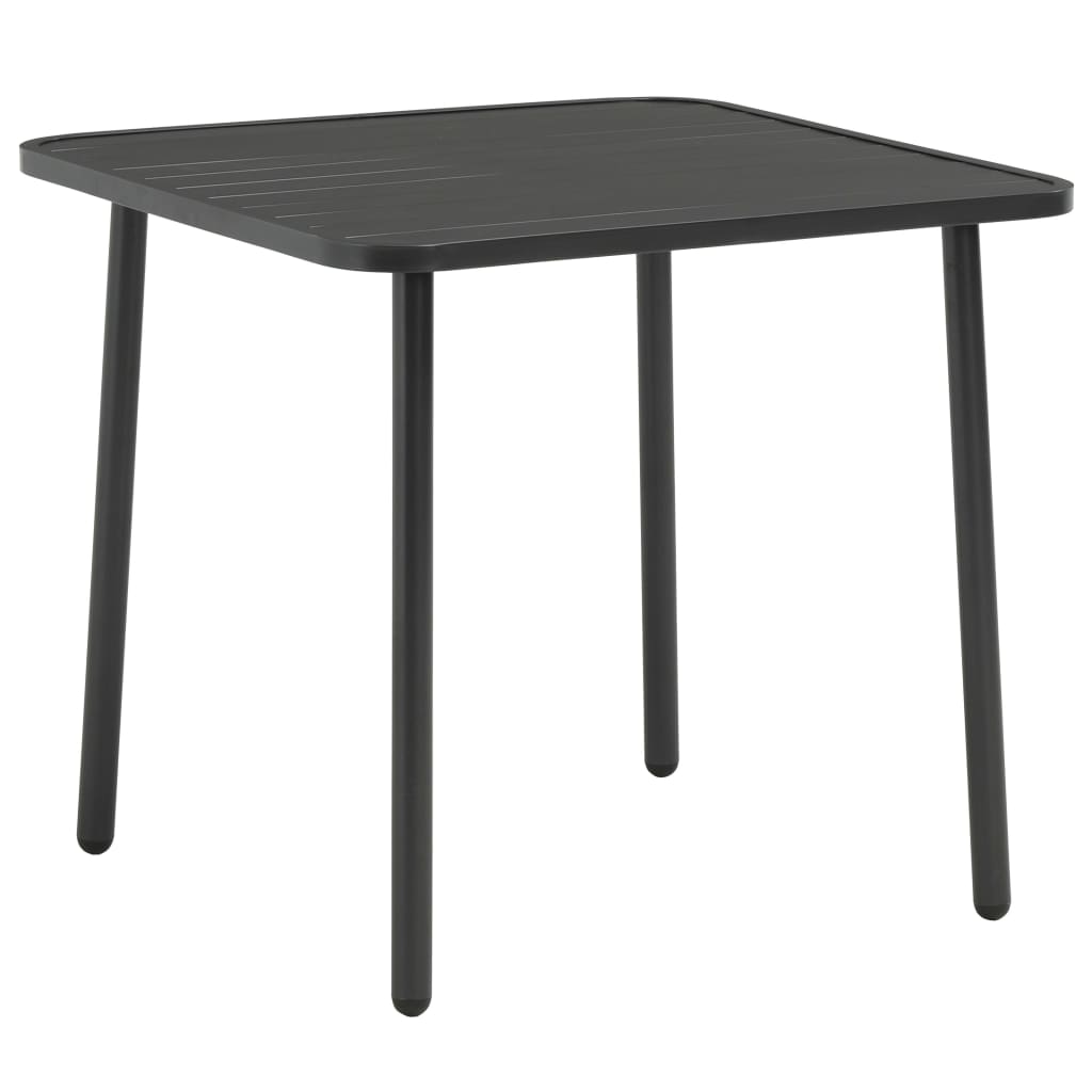 Tuintafel 80x80x72 cm staal donkergrijs is nu te koop bij PeponiXL, paradijselijk wonen!