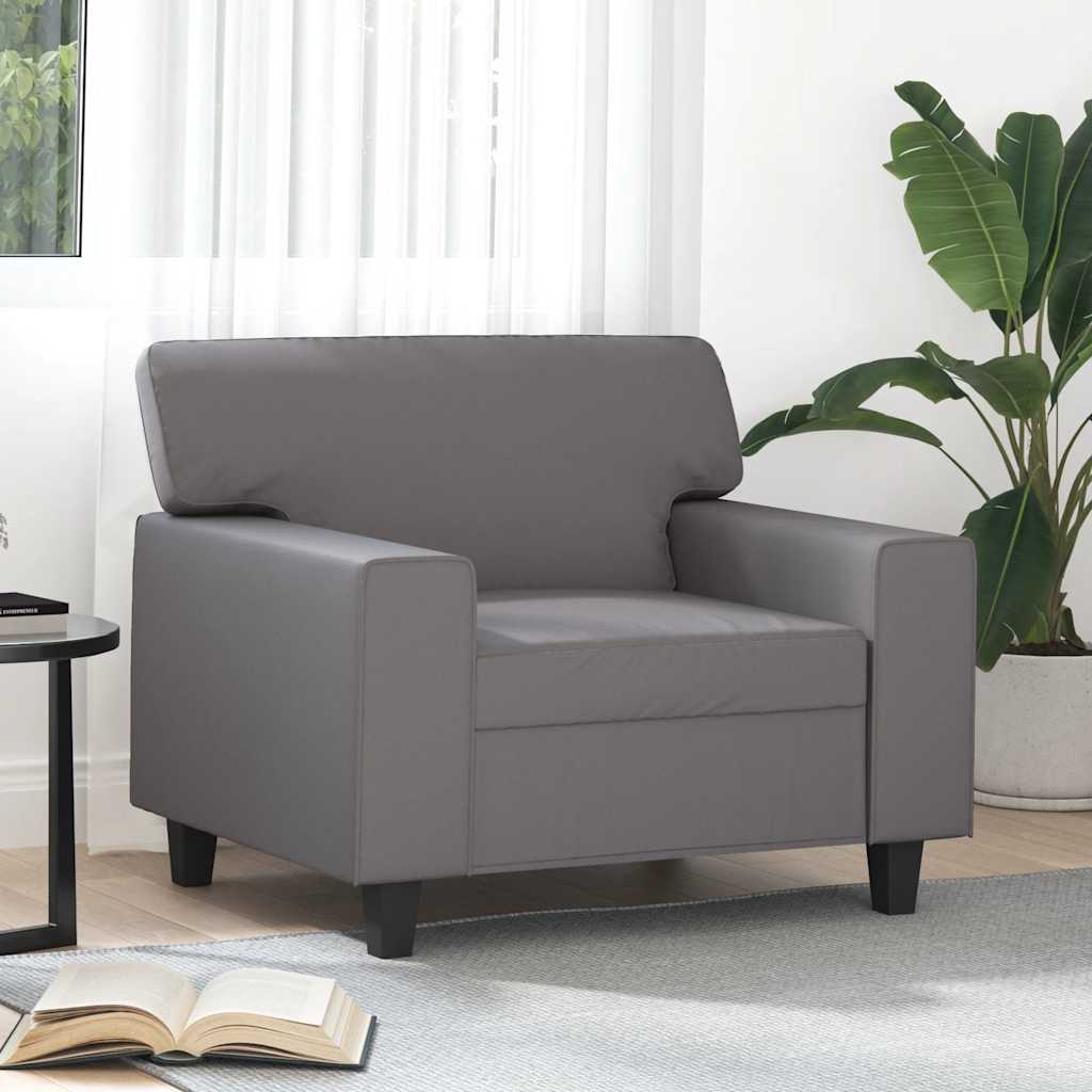 Fauteuil 60 cm kunstleer grijs is nu te koop bij PeponiXL, paradijselijk wonen!