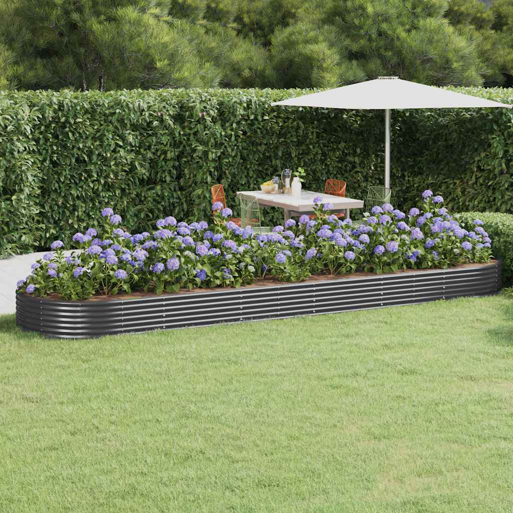 Plantenbak 523x140x36 cm gegalvaniseerd staal antracietkleurig is nu te koop bij PeponiXL, paradijselijk wonen!