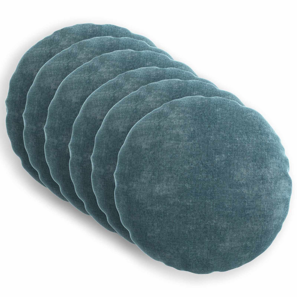 Kussensloop 6 st HEERLEN Blauw Ø 40 cm Chenille Stof is nu te koop bij PeponiXL, paradijselijk wonen!