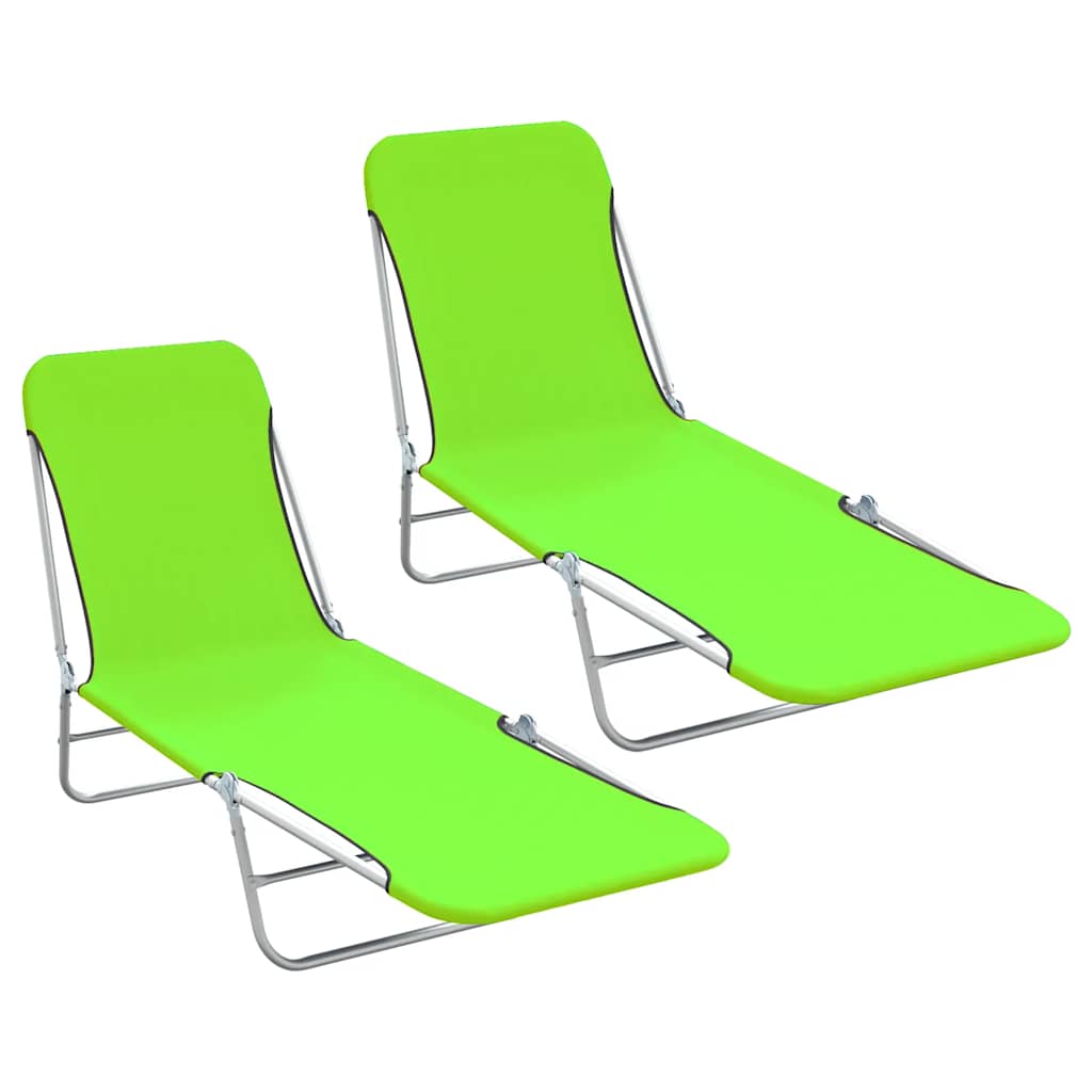 Ligbedden inklapbaar 2 st staal en stof groen is nu te koop bij PeponiXL, paradijselijk wonen!