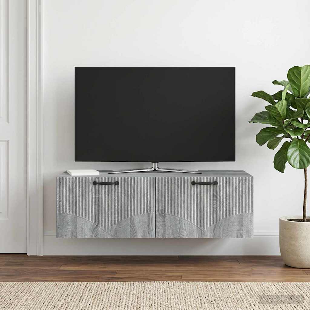 Wandbeugel TV-kast Grijs sonoma 98 x 41 x 30 cm Bewerkt hout is nu te koop bij PeponiXL, paradijselijk wonen!
